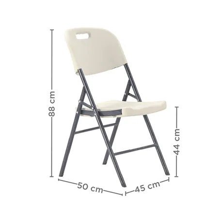 CHAISE PLIABLE SUPRA-TEK  50x45x88 CM BLANC PE (4 UNITÉ)