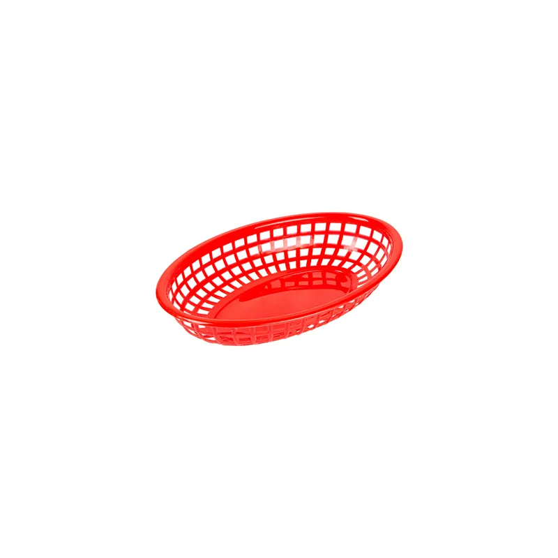 CORBEILLES OVALES   24x15x4,5 CM ROUGE PP (12 UNITÉ)