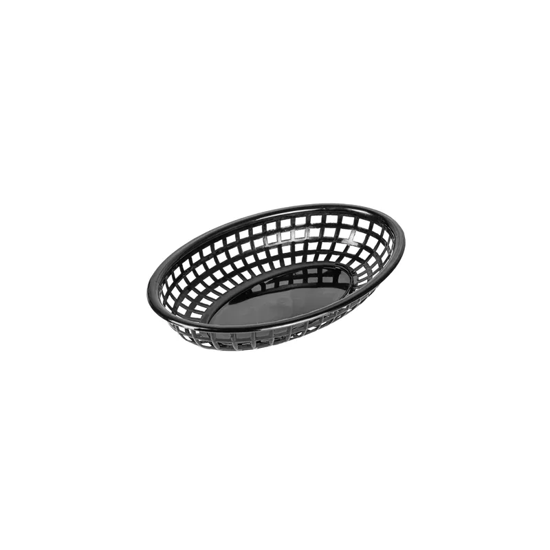 CORBEILLES OVALES   24x15x4,5 CM NOIR PP (12 UNITÉ)
