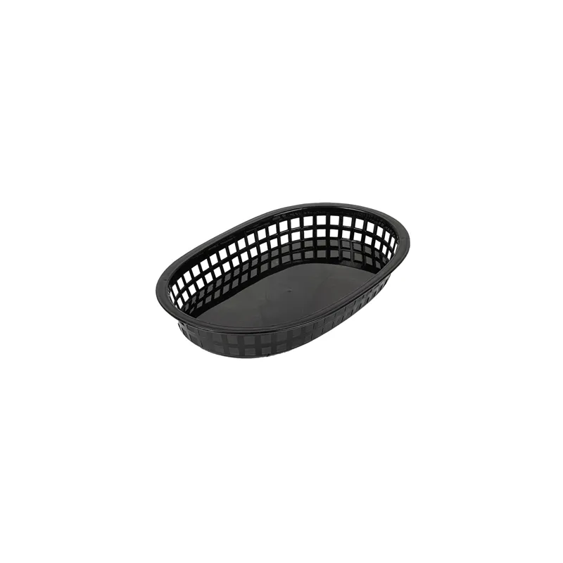 CORBEILLES ALLONGÉES   28x17,5x4 CM NOIR PP (12 UNITÉ)