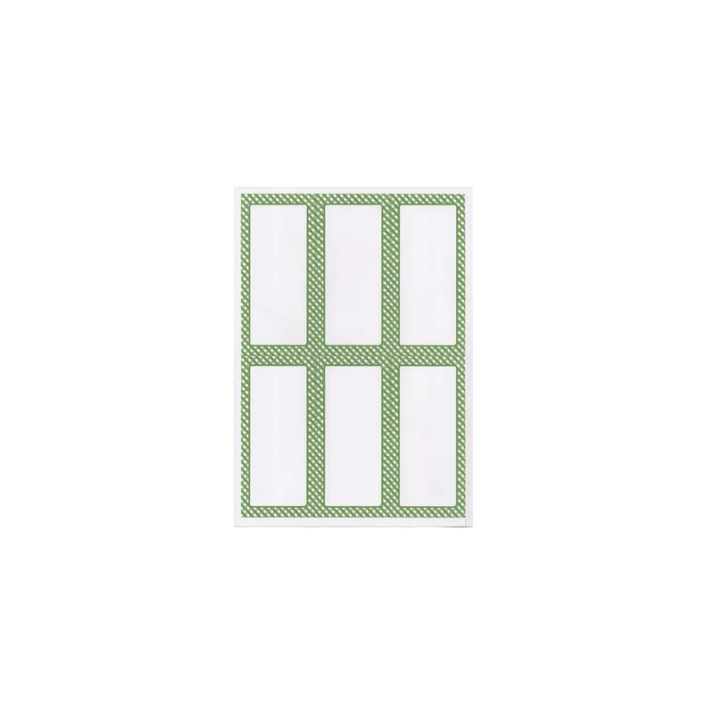 100 FEUILLES ÉTIQUETTES RECTANGULAIRES   6,2x13,5 CM BLANC PAPIER (1 UNITÉ)