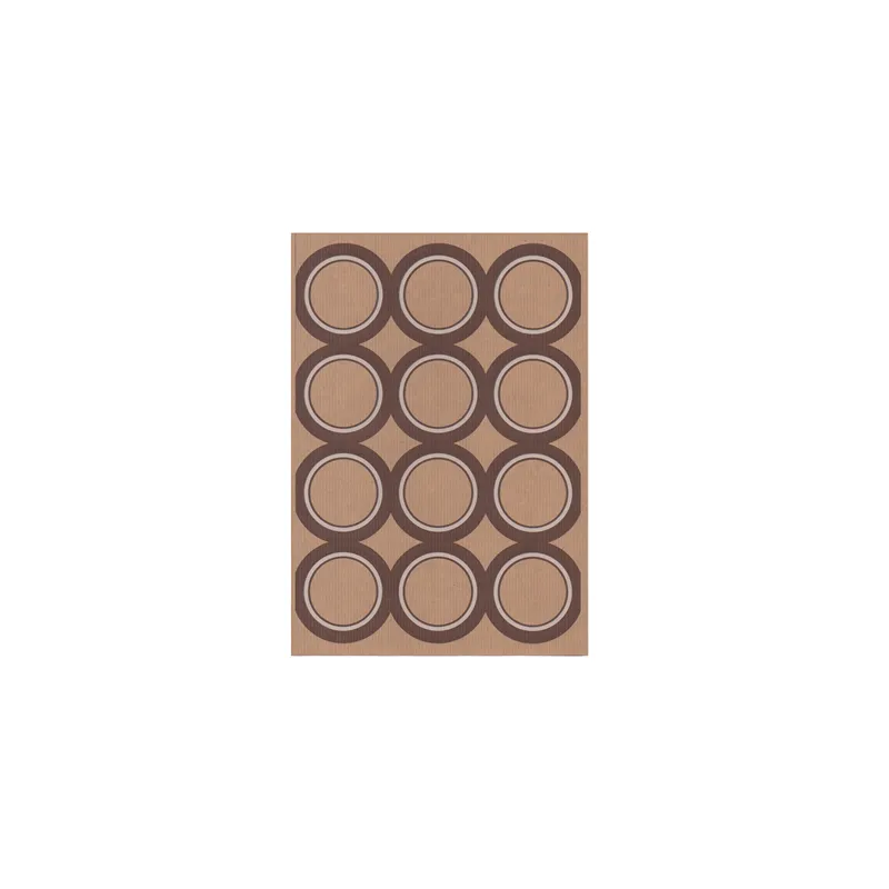 100 FEUILLES ÉTIQUETTES RONDES   Ø 6,4 CM KRAFT (1 UNITÉ)