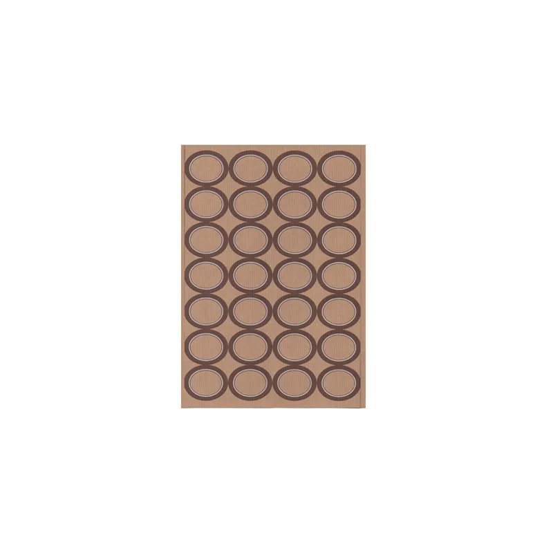 100 FEUILLES ÉTIQUETTES OVALES   4,5x3,6 CM KRAFT (1 UNITÉ)