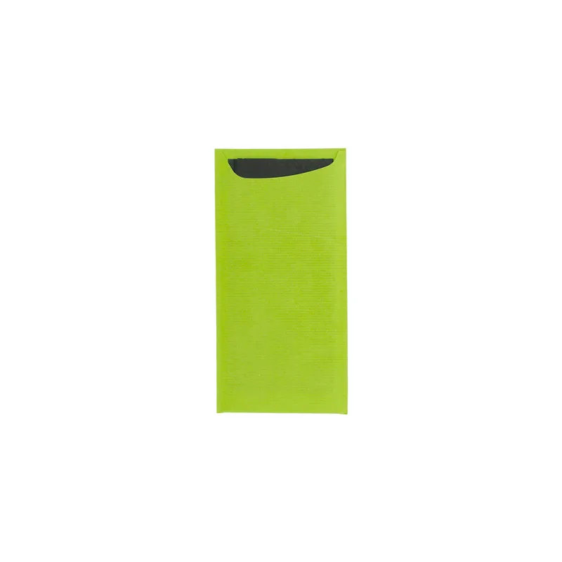 SACS COUVERTS + SERVIETTE JUST IN TIME  90 + 10PE G/M2 11,2x22,5 CM VERT ANIS CELLULOSE (400 UNITÉ)