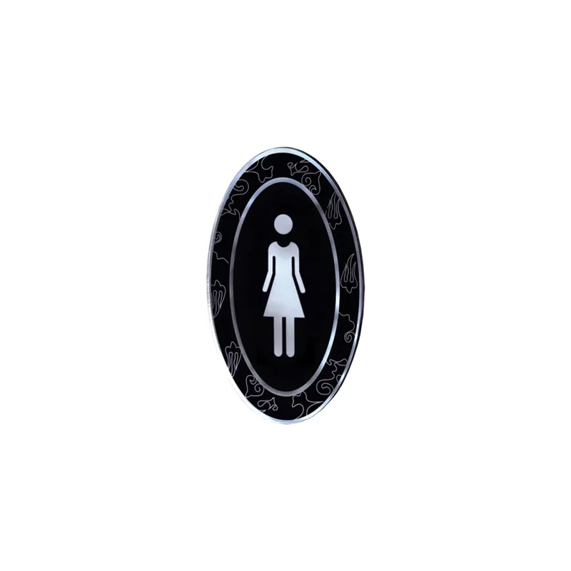 PLAQUE AUTO-ADHESIVE "DAMES"   12,5x20,5 CM NOIR ACRYLIQUE (1 UNITÉ)