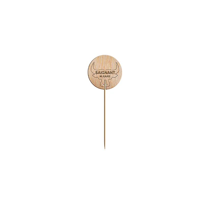 STEAK MARKER - SAIGNANT   9,5 CM NATUREL BOIS (100 UNITÉ)