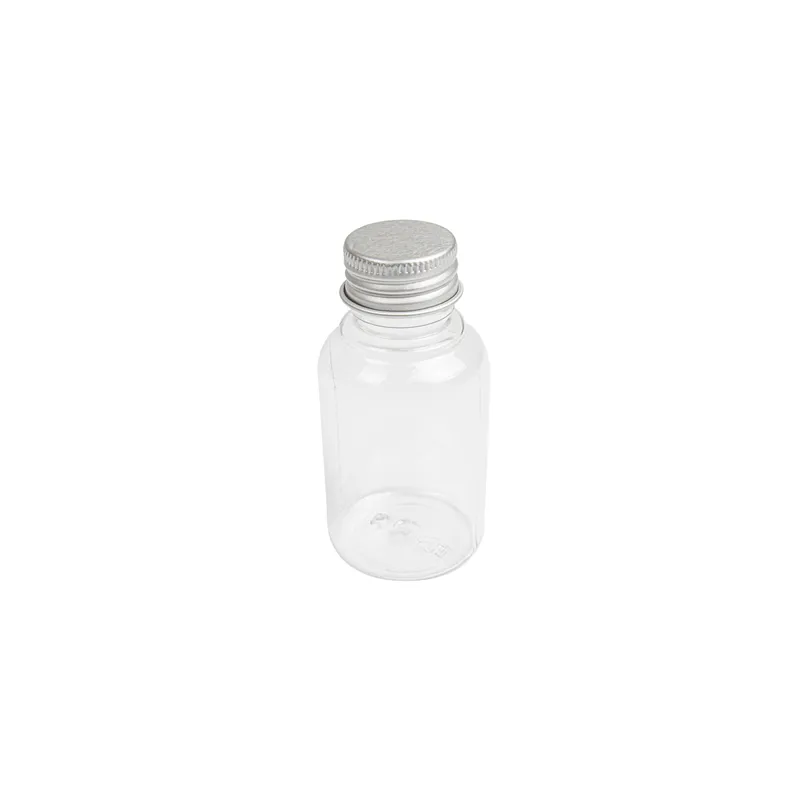 FLACONS AVEC BOUCHON EN ALUMINIUM 60 ML Ø4x8,1 CM TRANSPARENT PET (100 UNITÉ) FLACONS AVEC BOUCHON EN ALUMINIUM 60 ML Ø4x8,1 CM TRANSPARENT PET (100 UNITÉ)