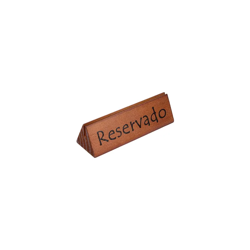 PLAQUES "RESERVADO/RESERVED"   15x4,4x4,4 CM BOIS (10 UNITÉ)