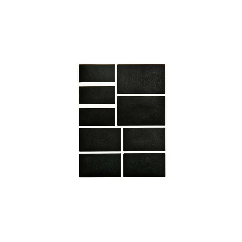 2H. 18U. ÉTIQUETTES RECTANGULAIRES   NOIR VINYL (12 UNITÉ)