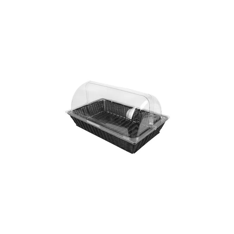 CORBEILLE SIMIL OSIER - COUPOLE GN 1/1   NOIR PP (1 UNITÉ)