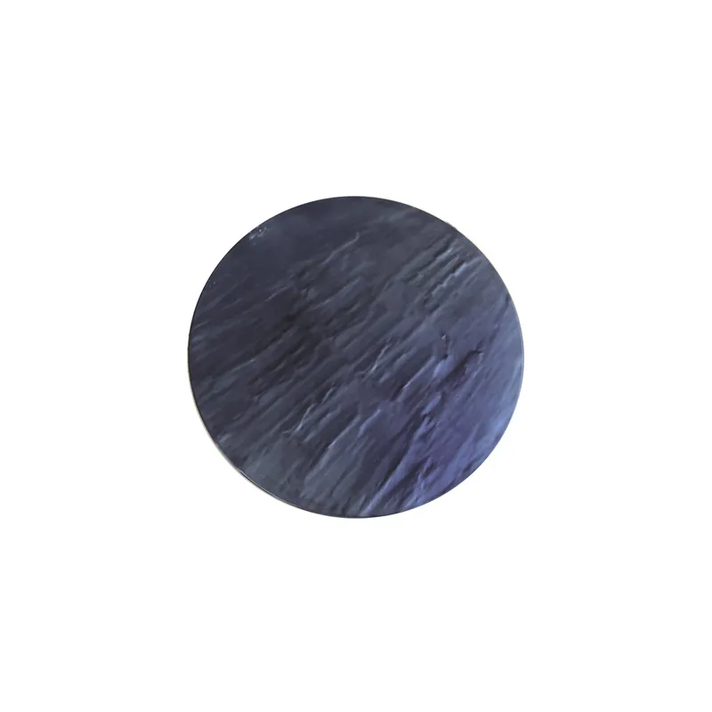 PLATEAUX RONDÉES IMITATION ARDOISE ASAMI WARE  Ø 33x4 CM NOIR MÉLAMINE (6 UNITÉ)