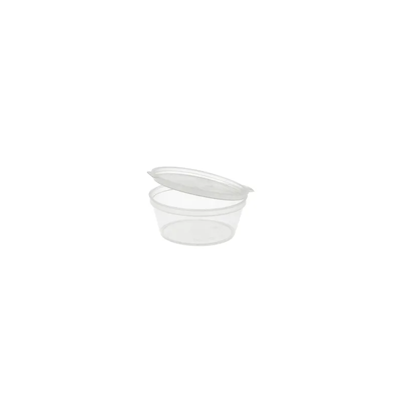 PETITS POTS + COUVERCLE INCLUS  60 ML Ø6/4,6x2.5 CM TRANSPARENT PP (1000 UNITÉ)