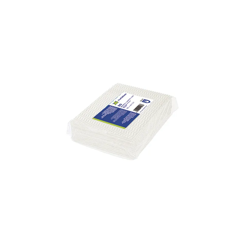 50 U. LAVETTES PERFOKLEEN  45 G/M2 36x42 CM BLANC VISCOSE (1 UNITÉ)