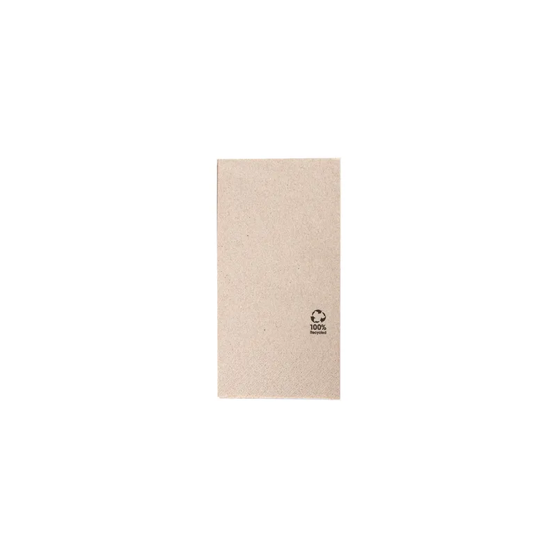SERVIETTES ECOLABEL 2 PLIS P.1/8 FEEL GREEN  18 G/M2 40x40 CM NATUREL OUATE RECYCLÉE (1800 UNITÉ)
