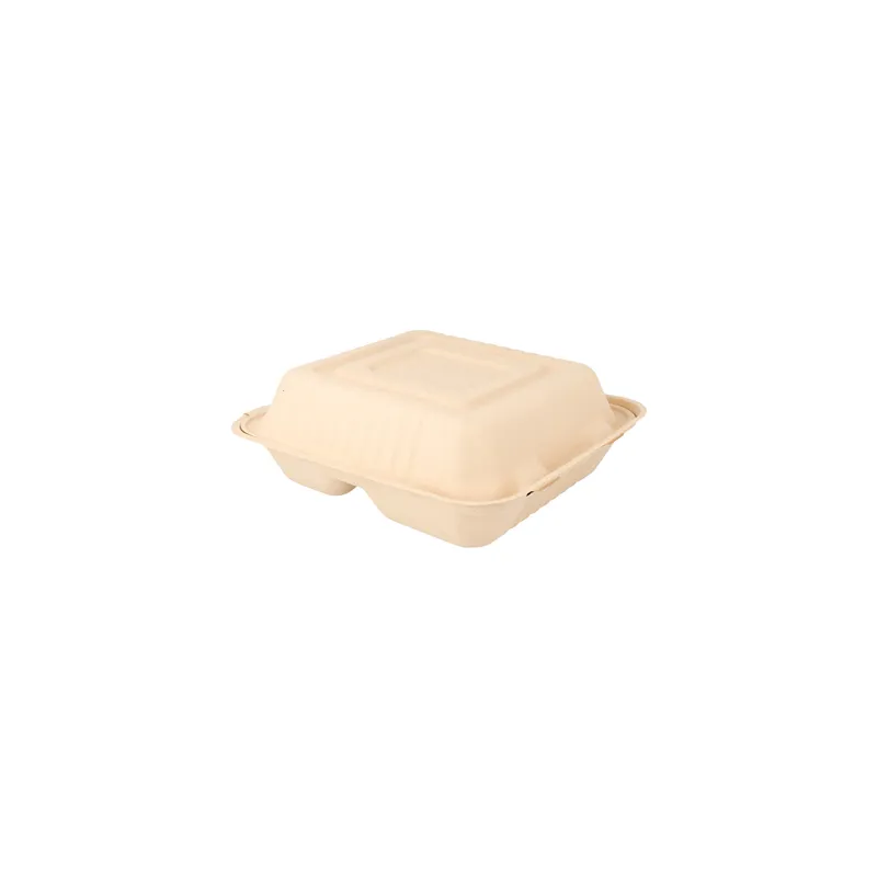COQUILLES "M" 3 COMPART. BIONIC 800 ML 20x20x7,5 CM NATUREL BAGASSE (200 UNITÉ)