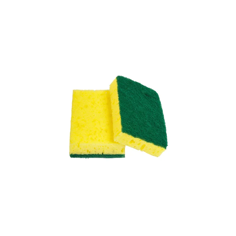 ÉPONGES AVEC FIBRE ABRASIVE SUPER 96   11x7x2,5 CM VERT FIBRE (12 UNITÉ)