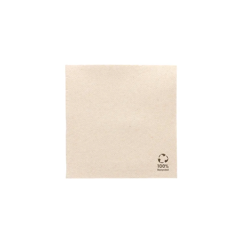 SERVIETTES RECYCLÉES ECOLABEL DOUBLE POINT  19 G/M2 25x25 CM NATUREL OUATE RECYCLÉE (3000 UNITÉ)