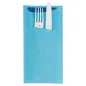 SACS COUVERTS + SERV. AIRLAID BLEU