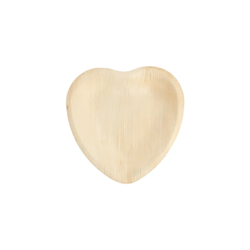 ASSIETTES "COEUR" ARECA  16,5x16,5x2,5 CM NATUREL ARECA (200 UNITÉ)
