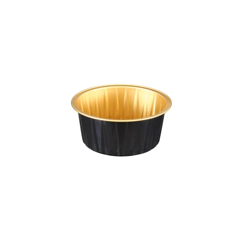 RÉCIPIENTS PÂTISSERIE  150 ML Ø9,3x3,3 CM OR/NOIR ALUMINIUM (100 UNITÉ)