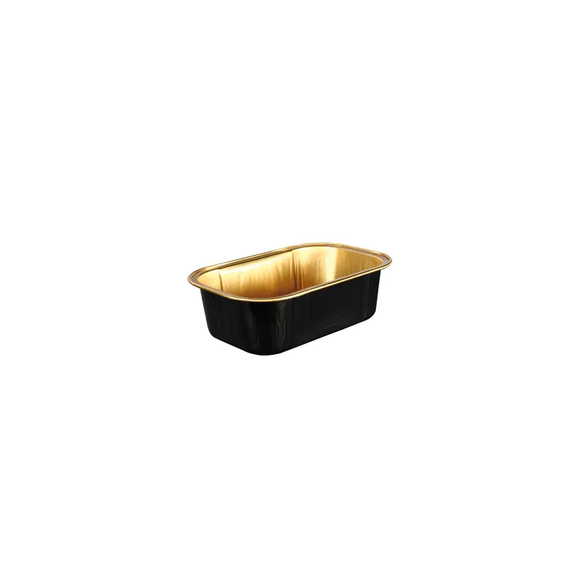 RÉCIPIENTS PÂTISSERIE  168 ML 10,8x7,2x3,3 CM OR/NOIR ALUMINIUM (100 UNITÉ)