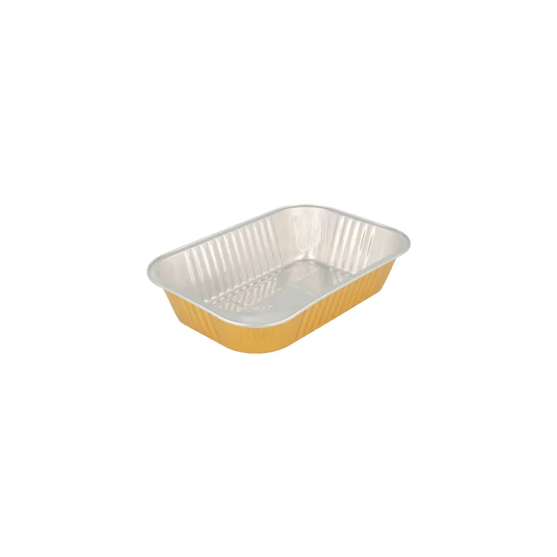 RÉCIPIENTS PÂTISSERIE  620 ML 18,8x12,8x4,5 CM ARGENT/OR ALUMINIUM (100 UNITÉ)