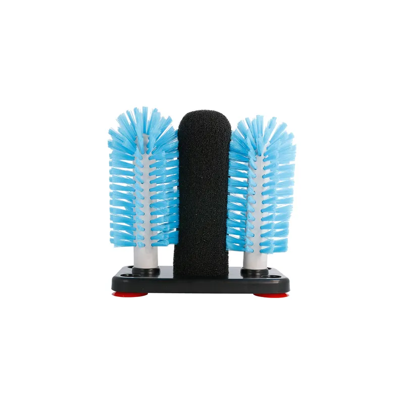 LAVE-VERRES 1 ÉPONGE + 2 BROSSES   10x18,7x19,5 CM ASSORTI LDPE (1 UNITÉ)