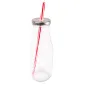BOUTEILLE + COUVERCLE + PAILLE WAKI GLASS 440 ML Ø 6,8x19 CM TRANSPARENT VERRE (48 UNITÉ) BOUTEILLE + COUVERCLE + PAILLE