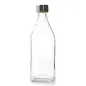 BOUTEILLE + BOUCHON ACIER WAKI GLASS 1 L Ø 8,8x25,8 CM TRANSPARENT VERRE (12 UNITÉ) BOUTEILLE + BOUCHON ACIER