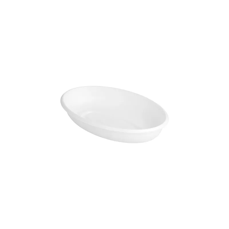 ASSIETTES OVALES BIONIC  20,3x13,5x4 CM BLANC BAGASSE (300 UNITÉ)