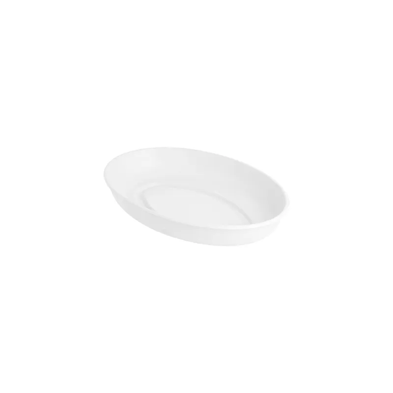 ASSIETTES OVALES BIONIC  23,6x16,9x4 CM BLANC BAGASSE (300 UNITÉ)