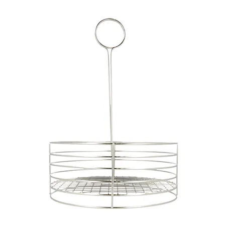 BASKET ROND   Ø 22x30,5 CM ARGENTE INOX (1 UNITÉ)