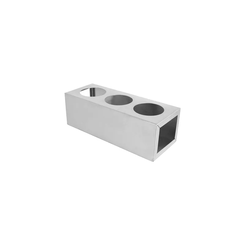 PORTE 3 POIRES À SAUCES 240 ML   23x8,5x8 CM ARGENTE INOX (1 UNITÉ)
