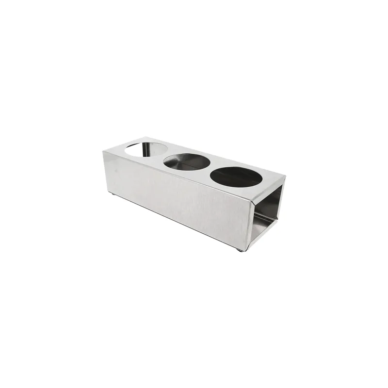PORTE 3 POIRES À SAUCES 360/ 720 ML   28x10x8 CM ARGENTE INOX (1 UNITÉ)
