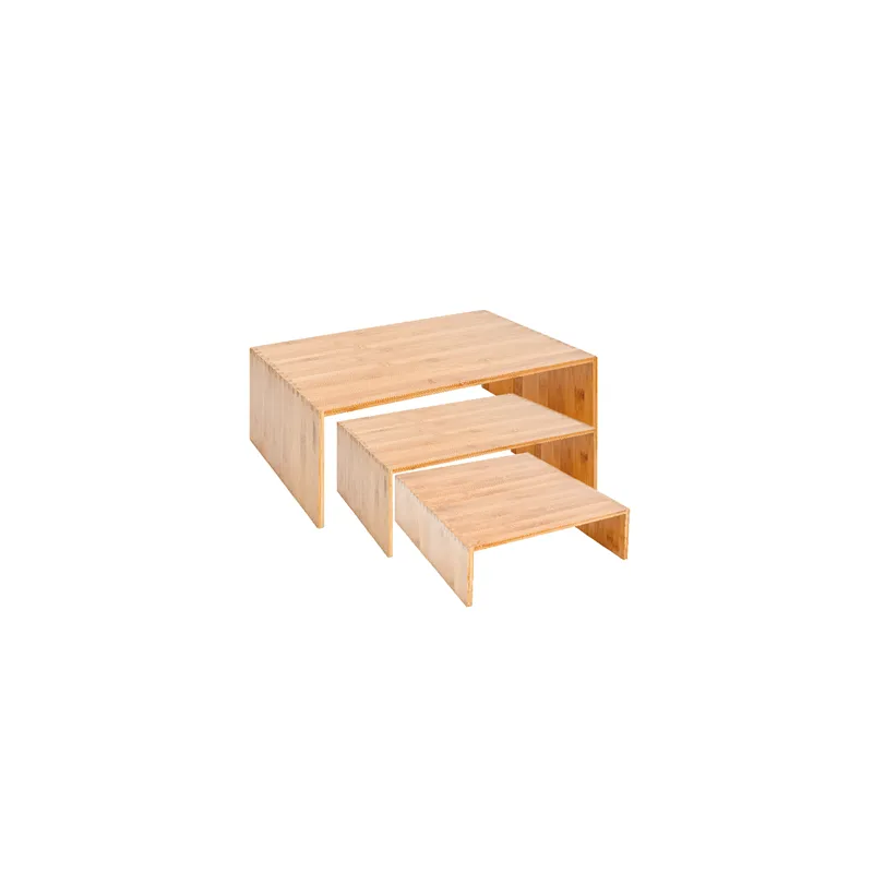 3 U. ÉLEVATEURS BUFFET GRANDS BAMBOO   NATUREL BAMBOU (1 UNITÉ)