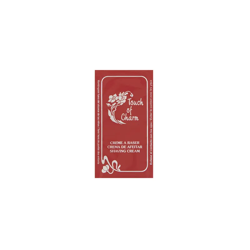 SACHETS CRÈME À RASER 'TOUCH OF CHARM' 5 ML 4,5x8 CM BORDEAUX PET (2000 UNITÉ) SACHETS CRÈME À RASER 'TOUCH OF CHARM' 5 ML 4,5x8 CM BORDEAUX PET (2000 UNITÉ)