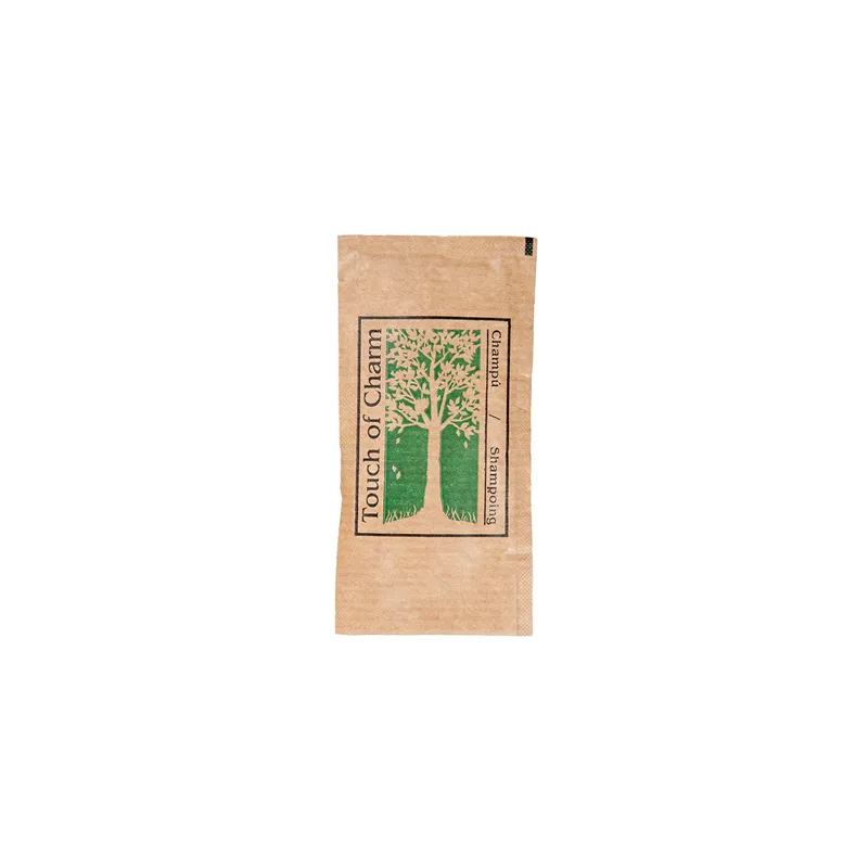 SACHETS SHAMPOOING 'TOUCH OF CHARM' 10 ML 5x10 CM NATUREL KRAFT (1000 UNITÉ)