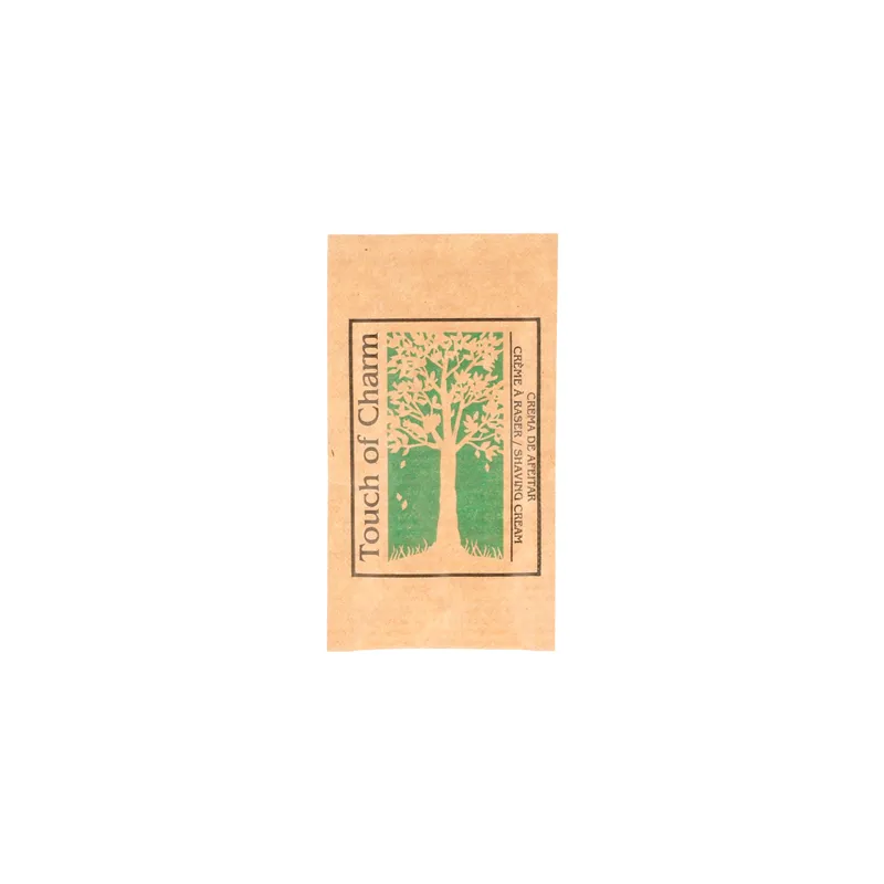 SACHETS CRÈME À RASER 'TOUCH OF CHARM' 5 ML 4,5x8 CM NATUREL KRAFT (2000 UNITÉ)