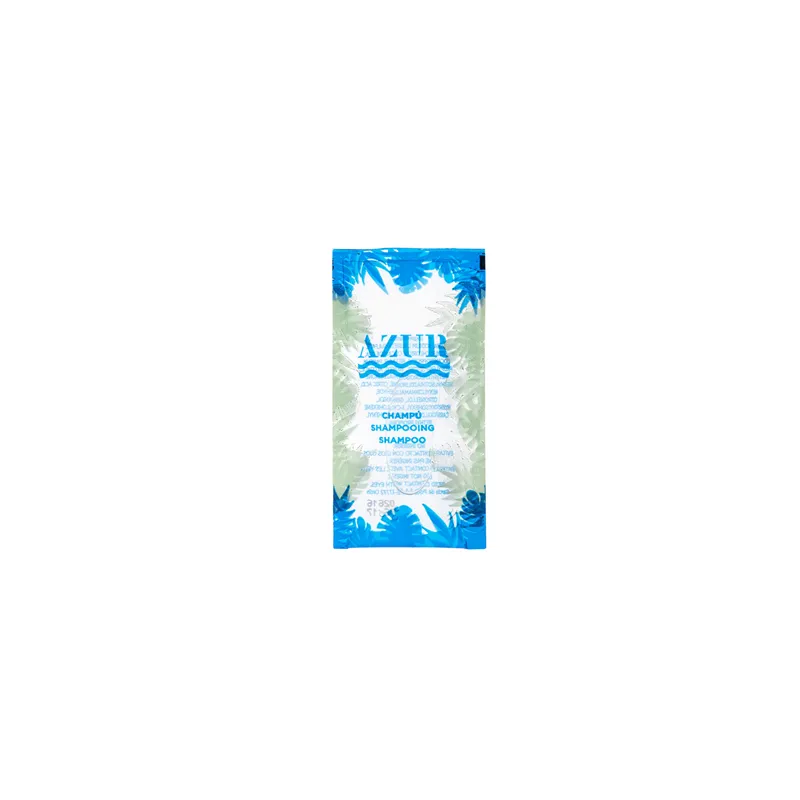 SACHETS SHAMPOOING 'AZUR' 10 ML 5x10 CM TRANSPARENT (1000 UNITÉ)