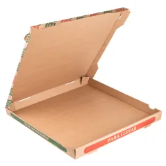 BOÎTES À PIZZA 350 G/M2 40x40x3,5 CM NATUREL CARTON MICROCANAL (100 UNITÉ)