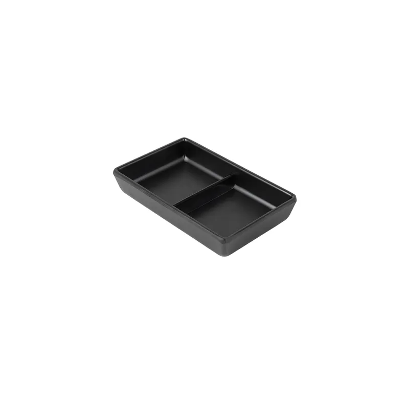 RÉCIPIENTS 2 COMPARTIMENTS ASAMI WARE  13,1x8,8x2,5 CM NOIR MÉLAMINE (12 UNITÉ)