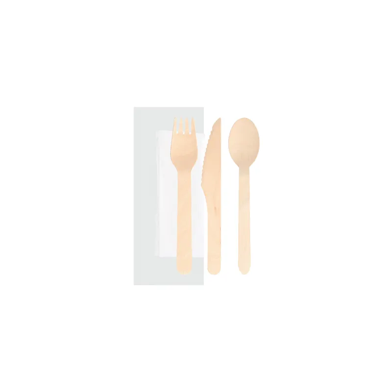 SET 4/1 COUVERTS +SERVIETTE WOOD 'MAKAN' 16 CM NATUREL BOIS (100 UNITÉ) SET 4/1 COUVERTS +SERVIETTE WOOD 'MAKAN' 16 CM NATUREL BOIS (100 UNITÉ)
