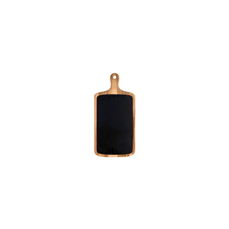 PLATEAU PRÉSENTATION RECTANGULAIRE WOOD  53x26x1,5 CM NATUREL ARDOISE+BOIS (2 UNITÉ)