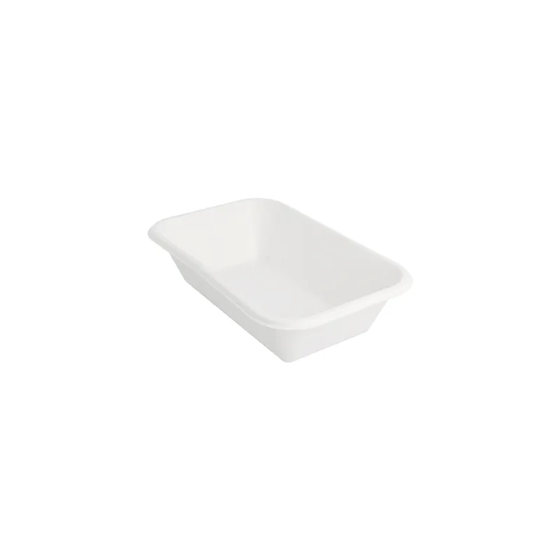 PLATEAUX BIONIC 950 ML 21,5x14x5,2 CM BLANC BAGASSE (600 UNITÉ)