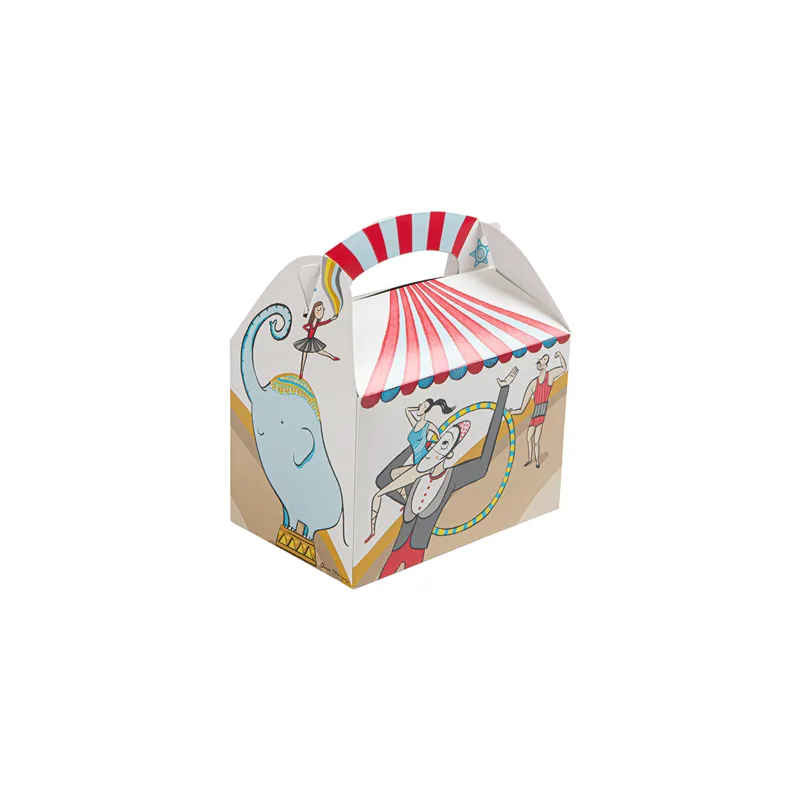 BOÎTES MENU ENFANT 'CIRCUS' 320 G/M2 15,50x10,50x17,50 CM QUADRICHROMIE CARTON (300 UNITÉ)