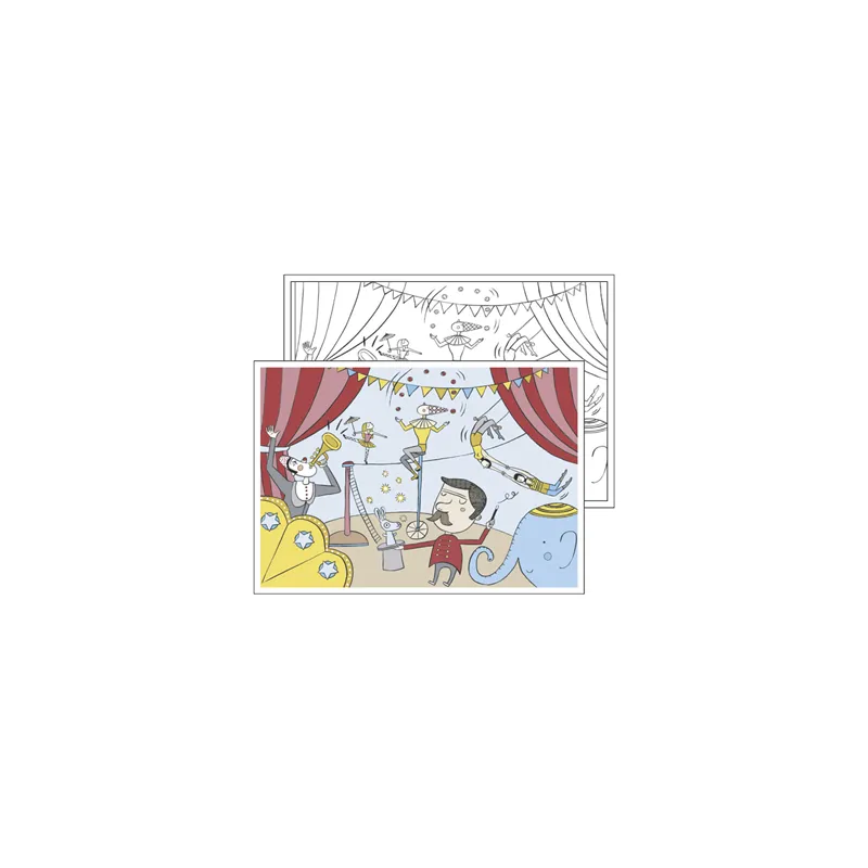 SETS DE TABLE COLORIAGE "CIRCUS"  100 G/M2 31x43 CM QUADRICHROMIE CELLULOSE (1000 UNITÉ)