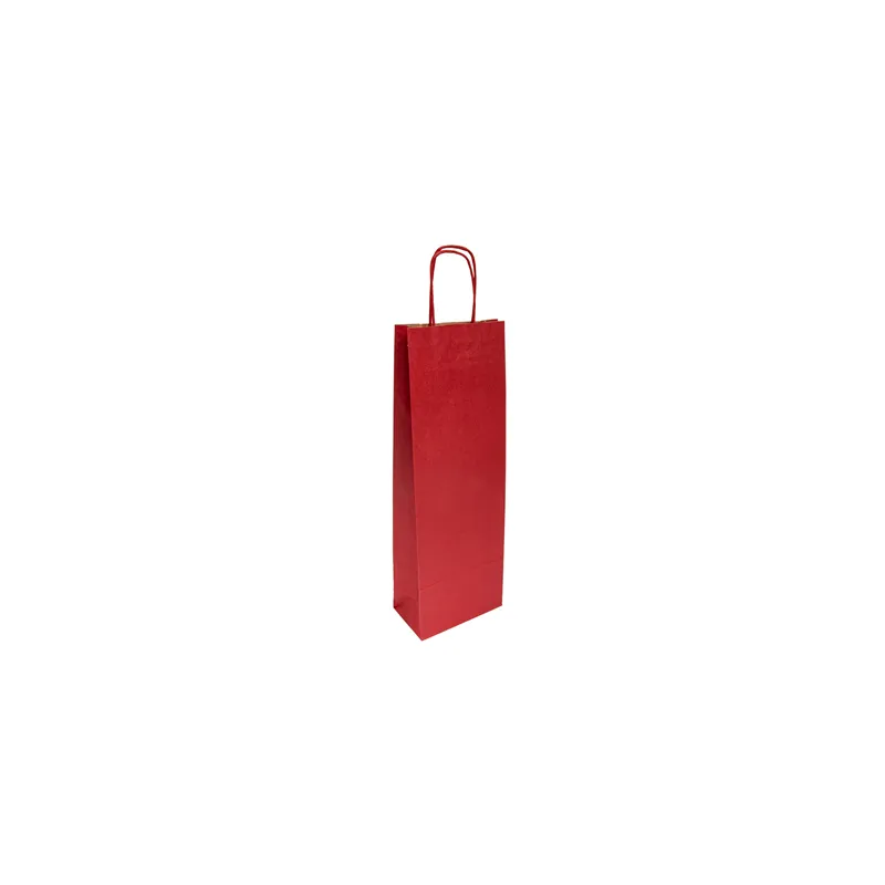 SACS SOS AVEC ANSES 1 BOTEILLE  100 G/M2 14+8x40 CM BORDEAUX KRAFT (250 UNITÉ)