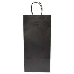 SACS SOS AVEC ANSES 2 BOTEILLES 100 G/M2 18+10x39 CM NOIR KRAFT (250 UNITÉ)