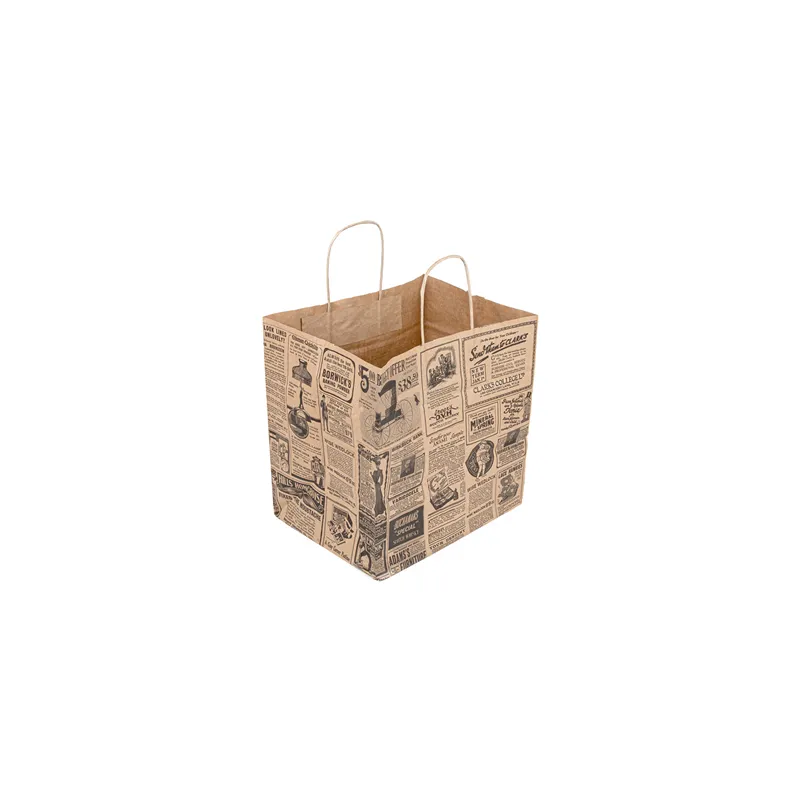 SACS SOS AVEC ANSES "TRAITEUR" 'TIMES' 90 G/M2 26+20x27 CM NATUREL KRAFT (250 UNITÉ)