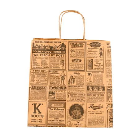 SACS SOS AVEC ANSES "TRAITEUR" 'TIMES' 90 G/M2 26+20x27 CM NATUREL KRAFT (250 UNITÉ)